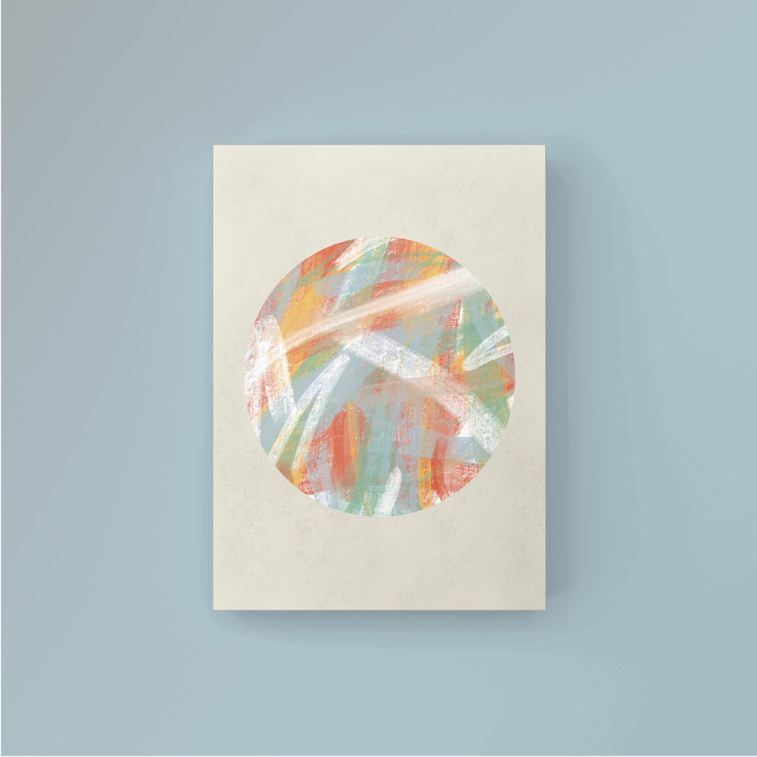 Limited Edition 1 abstract art print created using Farrow & Ball signature & archive colour palette CC6,214,223,268 & 291. On  wall colour Farrow & Ball CC6